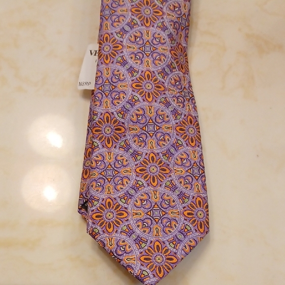 Verse 9 Italy Tie Purple and Orange Patterned Tie - Picture 1 of 1